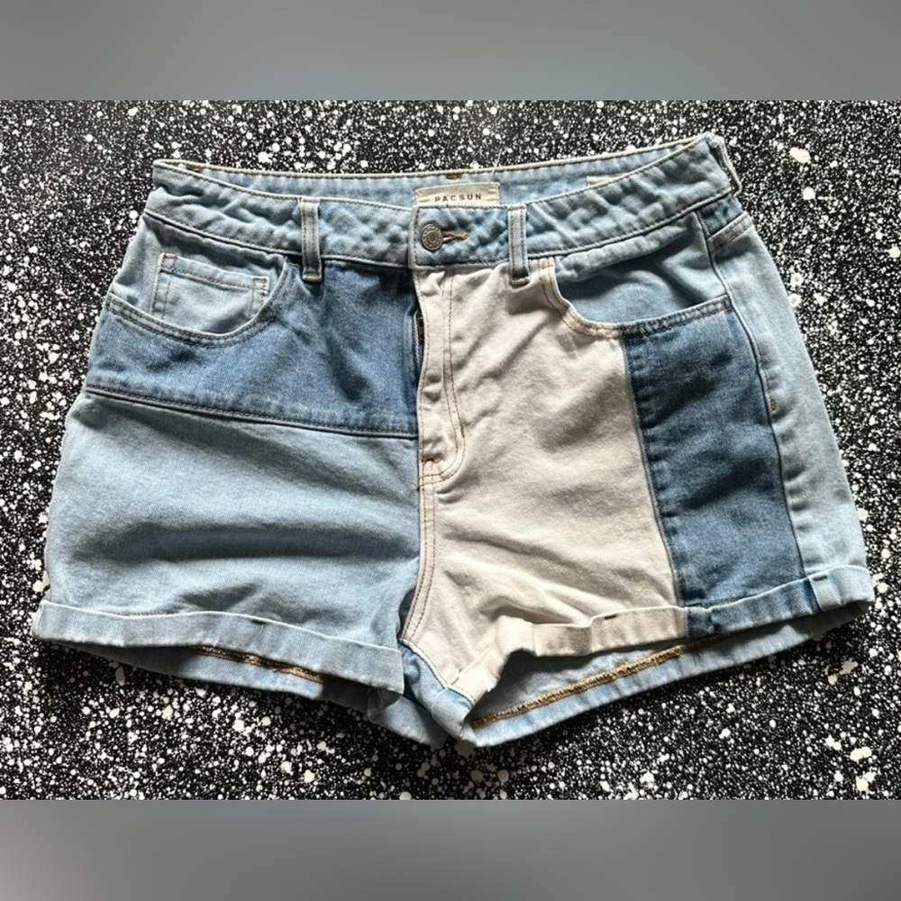 PacSun Mom Shorts Sz 30 Color Block Denim